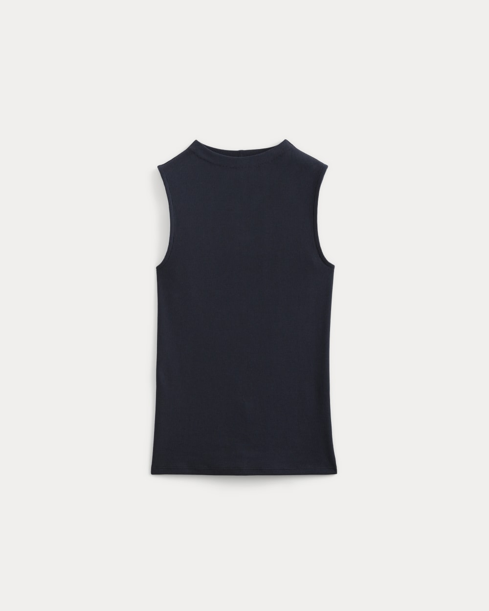 The Luxe Rib Funnel-Neck Tank | Navy