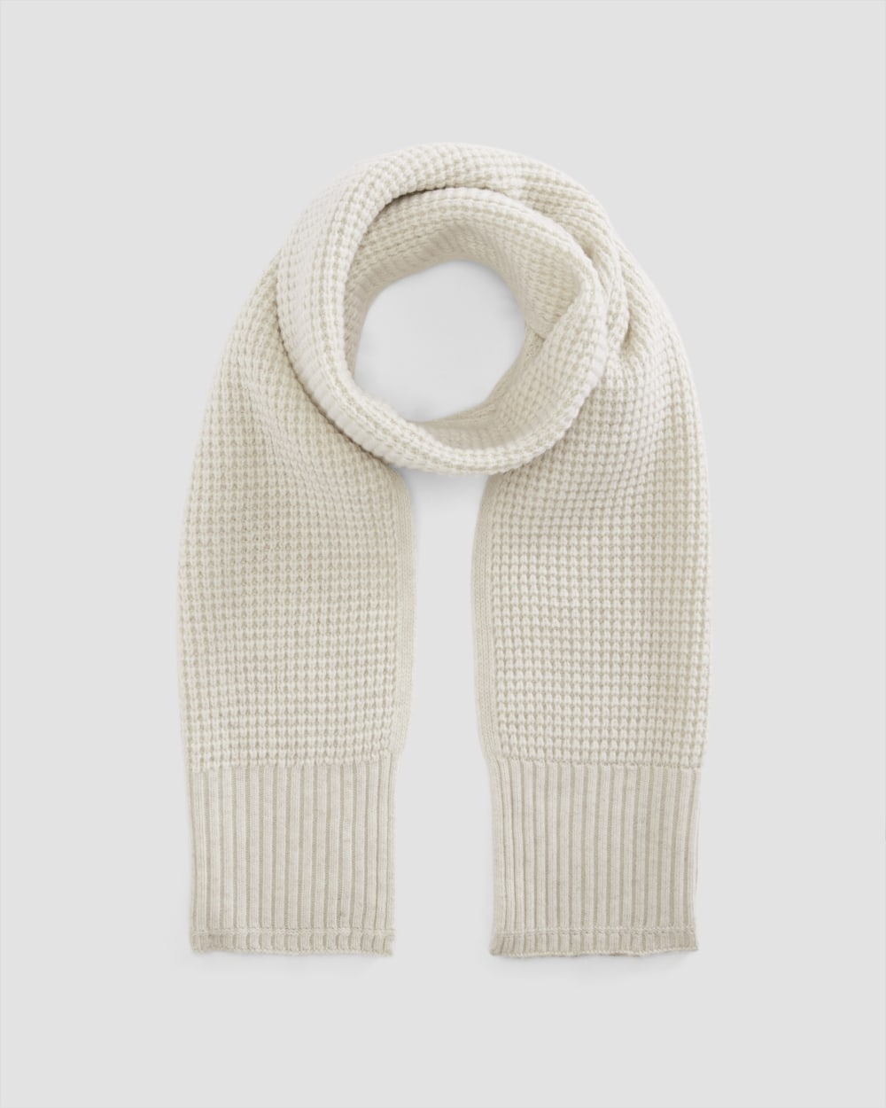 The Felted Merino Waffle-Knit Scarf | Heathered Oat