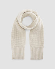 The Felted Merino Waffle-Knit Scarf | Heathered Oat
