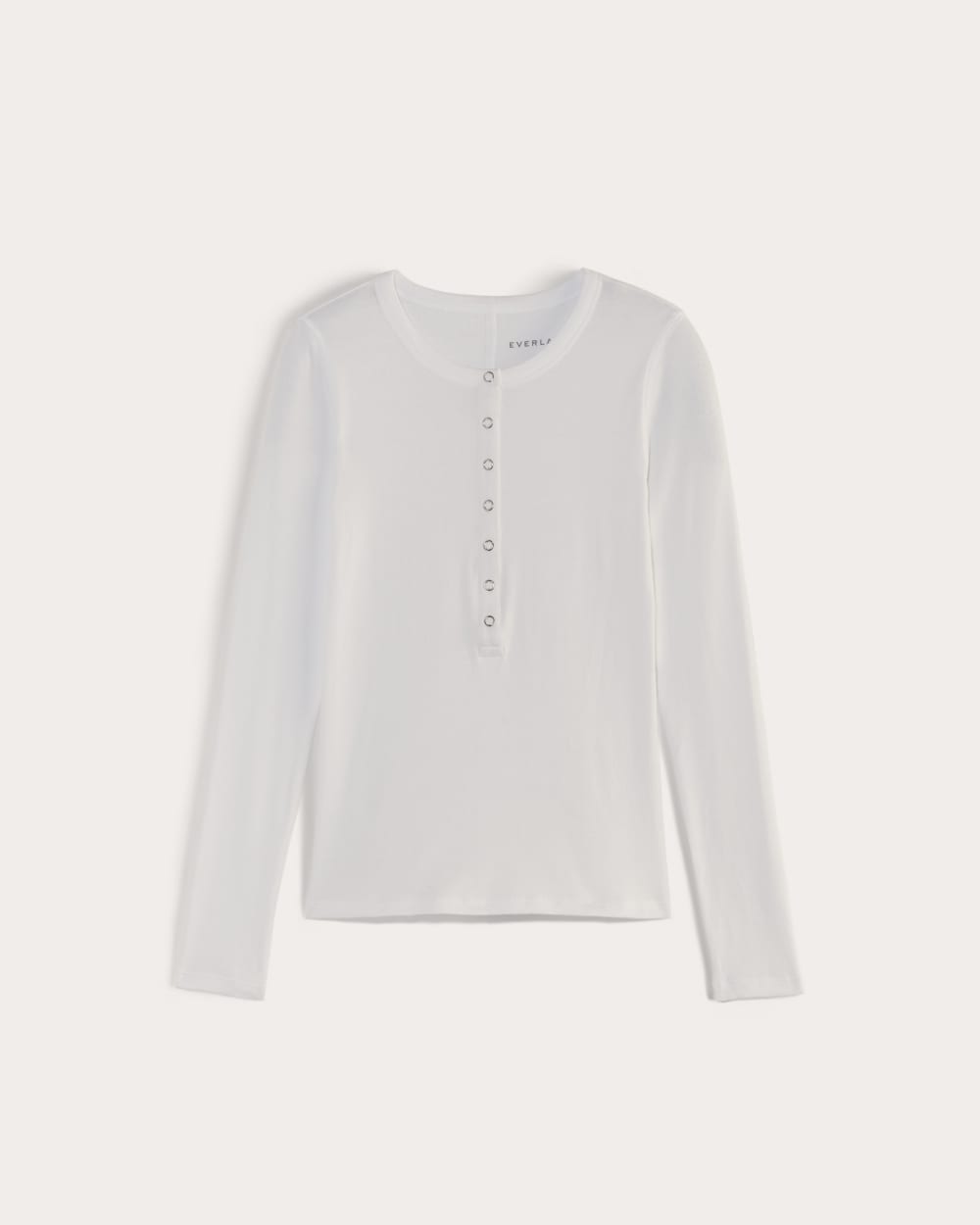 The Luxe Rib Henley | White