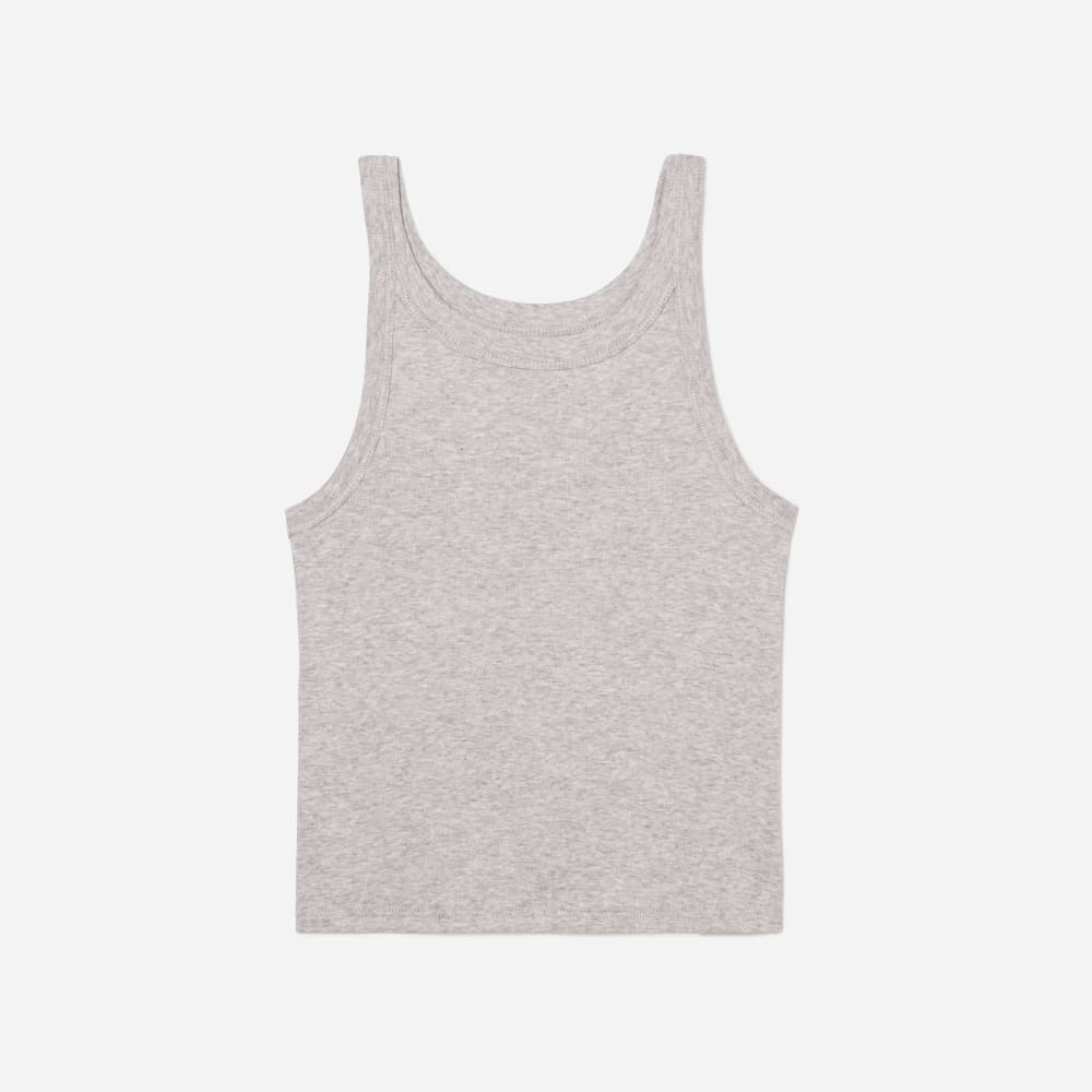 The Pima Micro-Rib Short Tank |  Heathered Grey