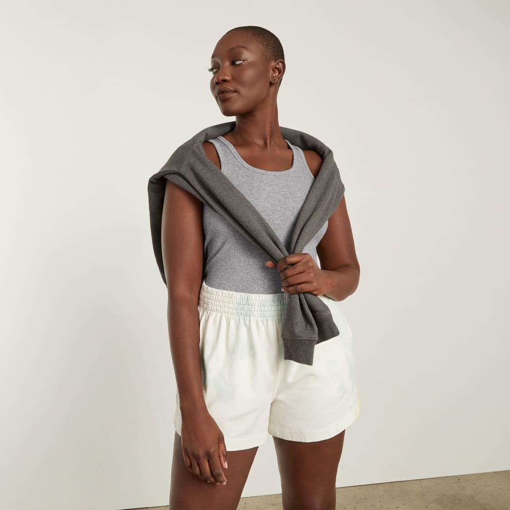 The Pima Micro-Rib U-neck Tank |  Heathered Grey