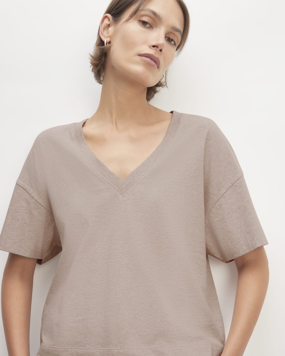 The Organic Cotton Slouchy V-Neck | Burnt Sugar