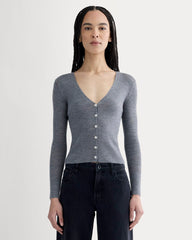 The Cardigan in Ultrasoft Merino | Heather Mid Grey