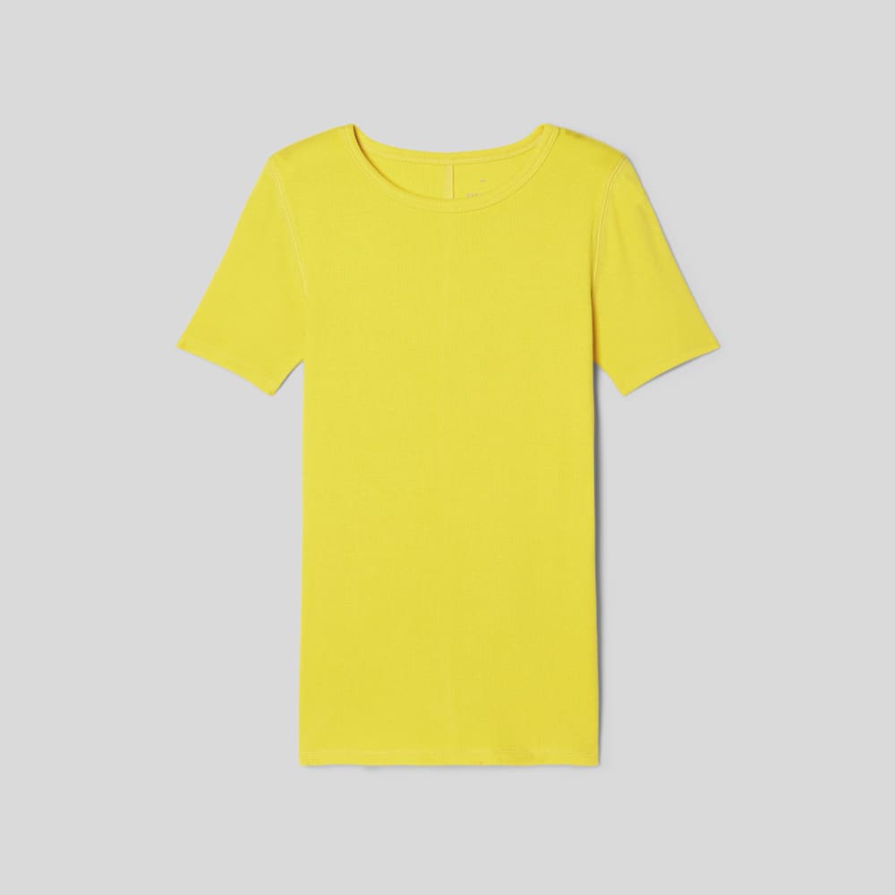 The Pima Micro-Rib Crew Tee | High Visibility Yellow