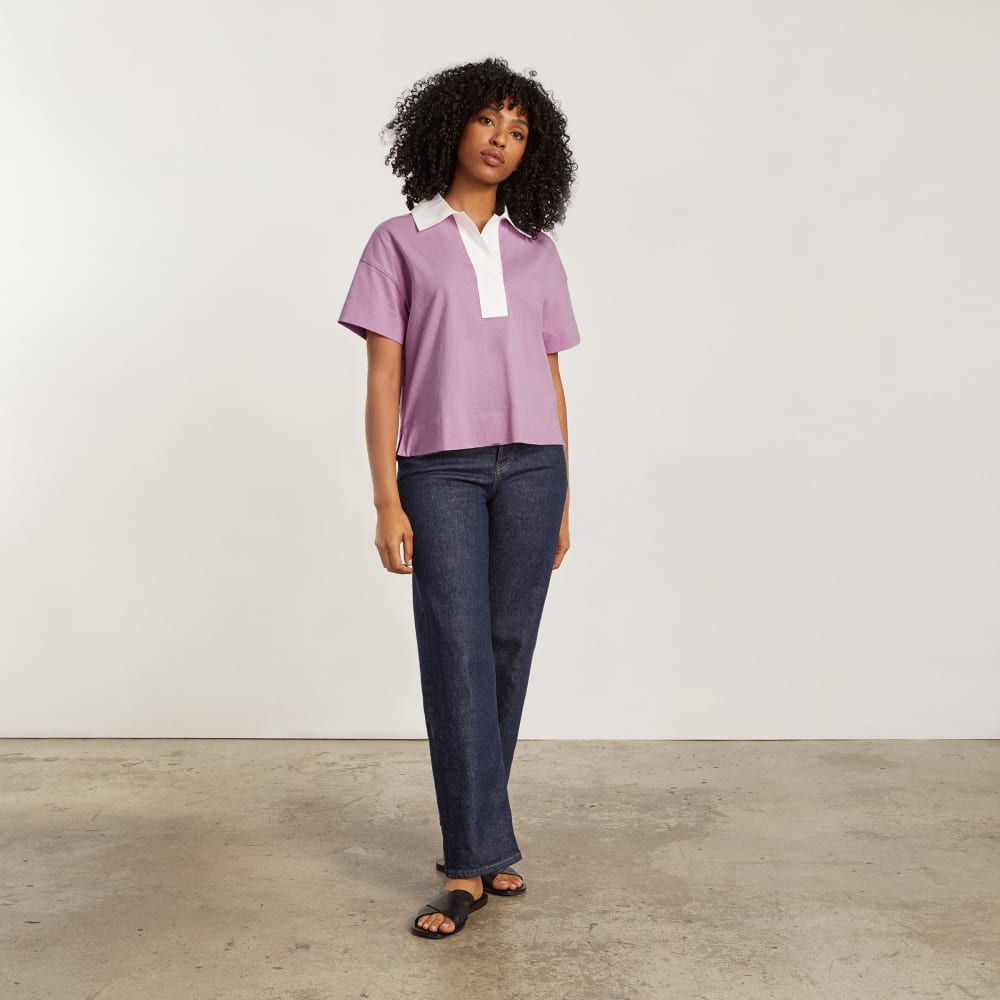 The Retro Jersey Polo | Mauve / Bone