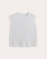 The Muscle Tee in Cotton Linen | White