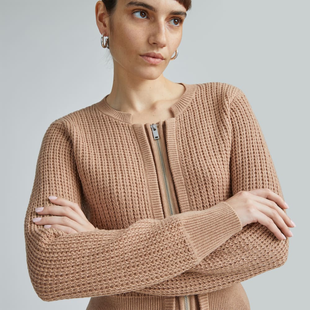 The Cropped Cotton-Merino Bomber |  Chestnut