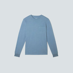 The Organic Cotton Long-Sleeve Pocket Tee | Greyish Blue