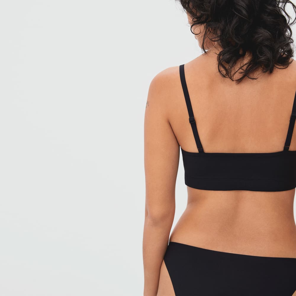 The Invisible Square-Neck Bralette | Black
