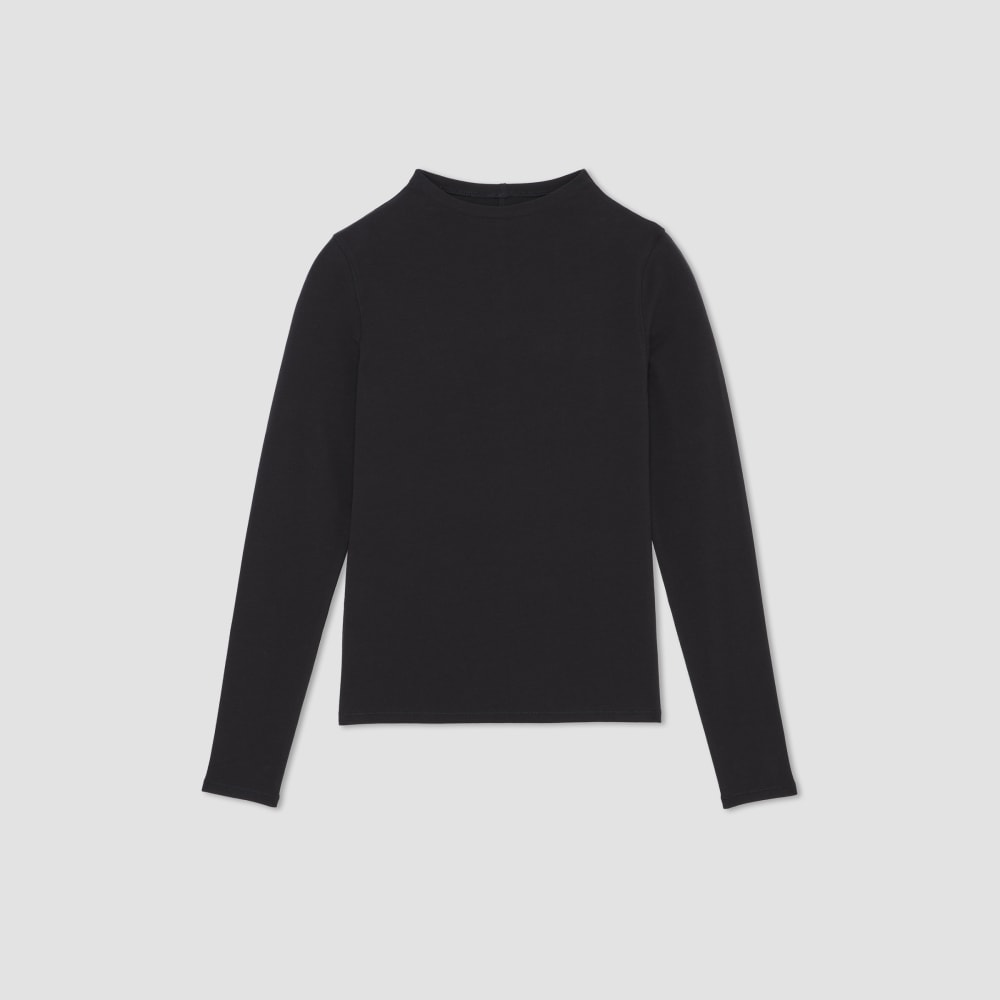 The Supima® Form Funnel Neck Tee | Black