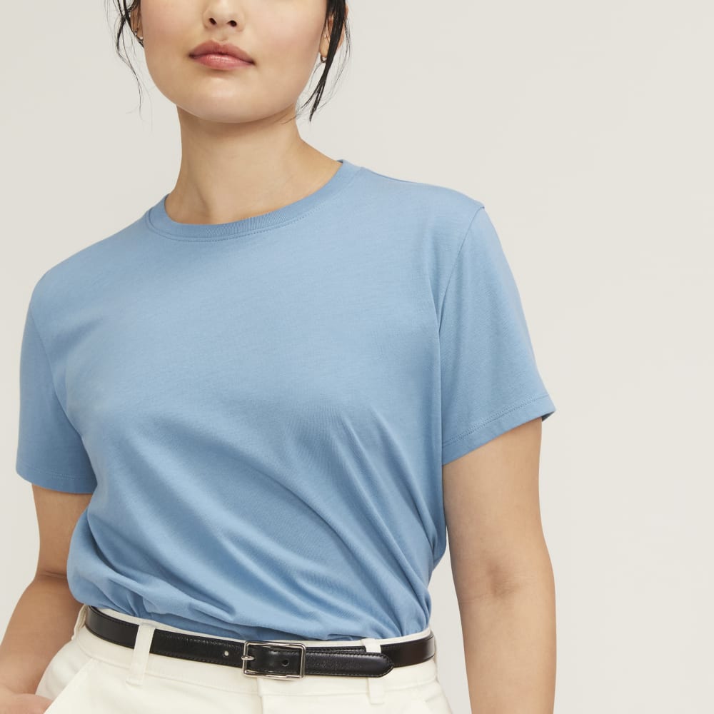 The Box-Cut Tee in Essential Cotton | Heritage Blue | No Pocket