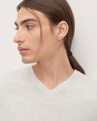 The Essential Organic V-Neck Tee | Heathered Oat