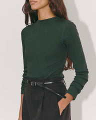 The Luxe Rib Funnel-Neck Tee | Scarab