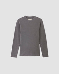 The Waffle Long-Sleeve Crew | Heathered Charcoal