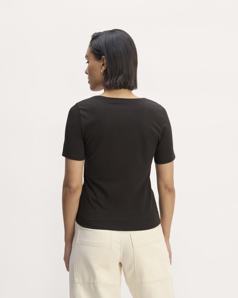 The Form Scoop-Neck Tee | Black
