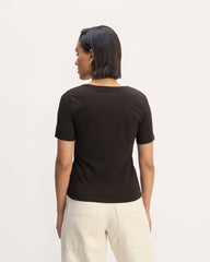 The Form Scoop-Neck Tee | Black