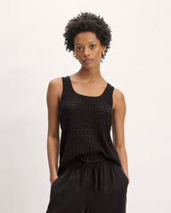 The Crochet Knit Tank | Black