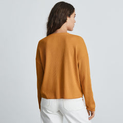 The Organic Cotton Waffle Henley | Burnt Orange