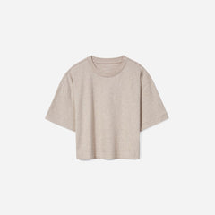 The Organic Cotton Cropped Tee | Heathered Burnt Sugar