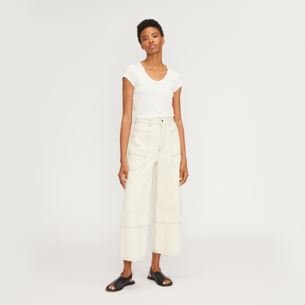 The Rib Soft Knit Scoop-Neck Tee | Bone