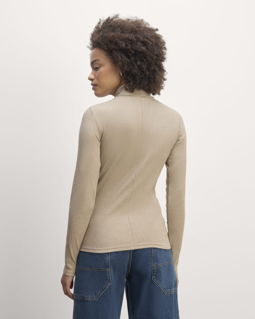 The Luxe Rib Turtleneck | Heathered Tan