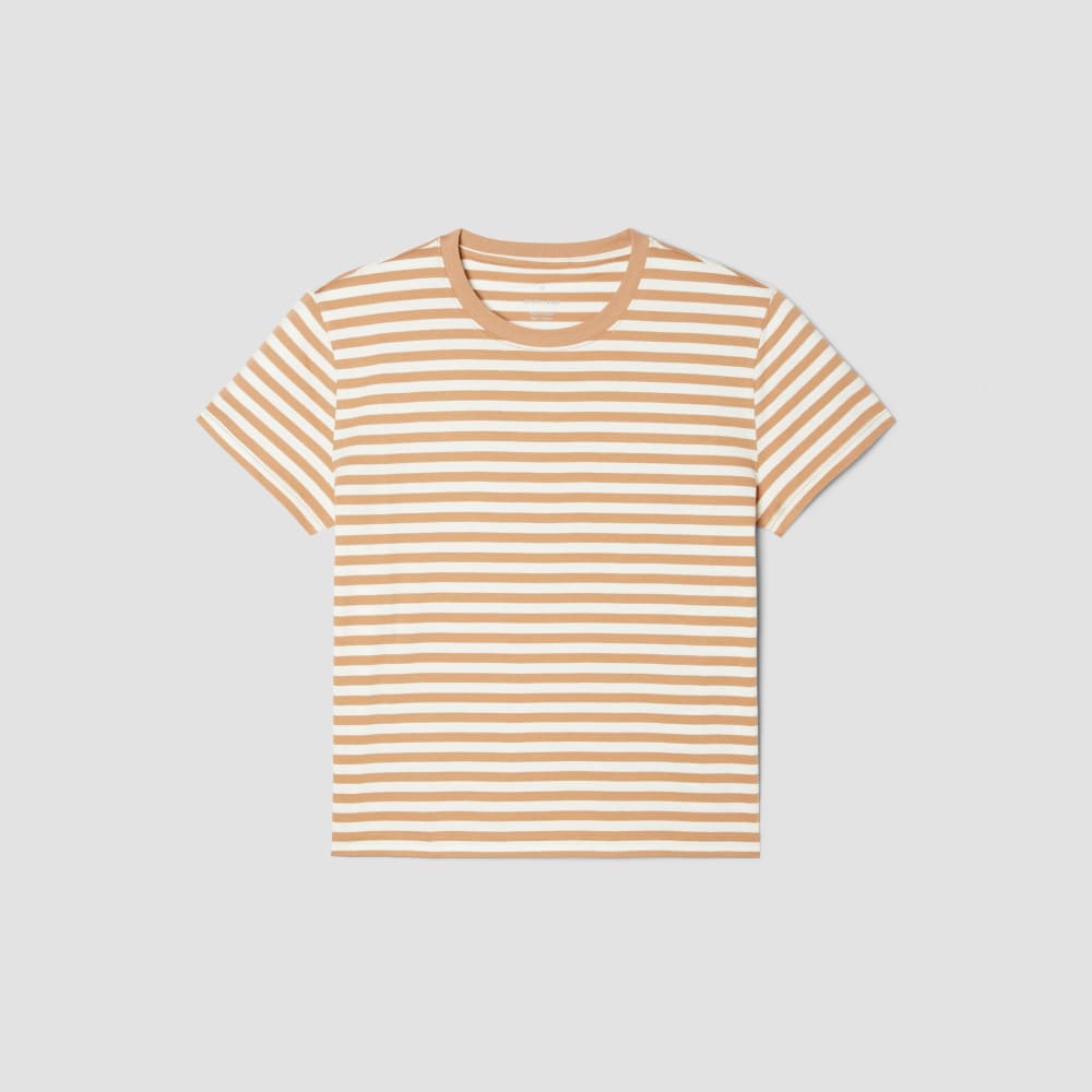 The Box-Cut Tee in Essential Cotton | Caramel / Canvas Tan | No Pocket