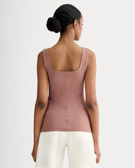 The Luxe Rib Square-Neck Tank | Rose Dusk