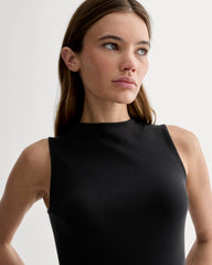 The Luxe Rib Funnel-Neck Tank | Black