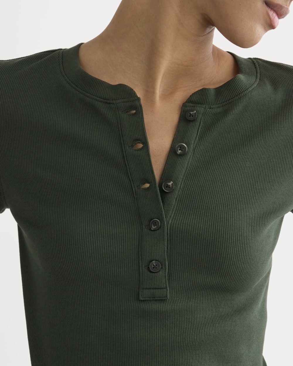 The Luxe Rib Henley | Dark Forest
