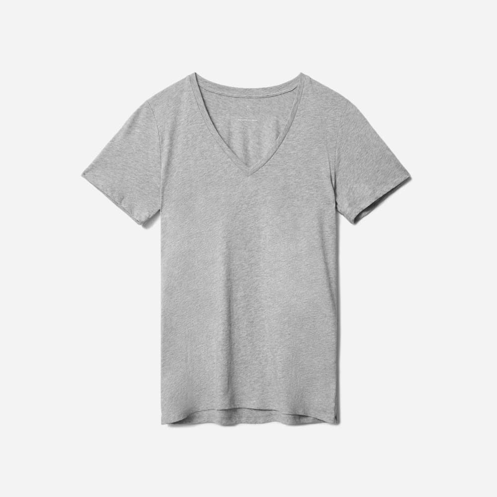 The Organic Cotton V-Neck |  Heathered Grey