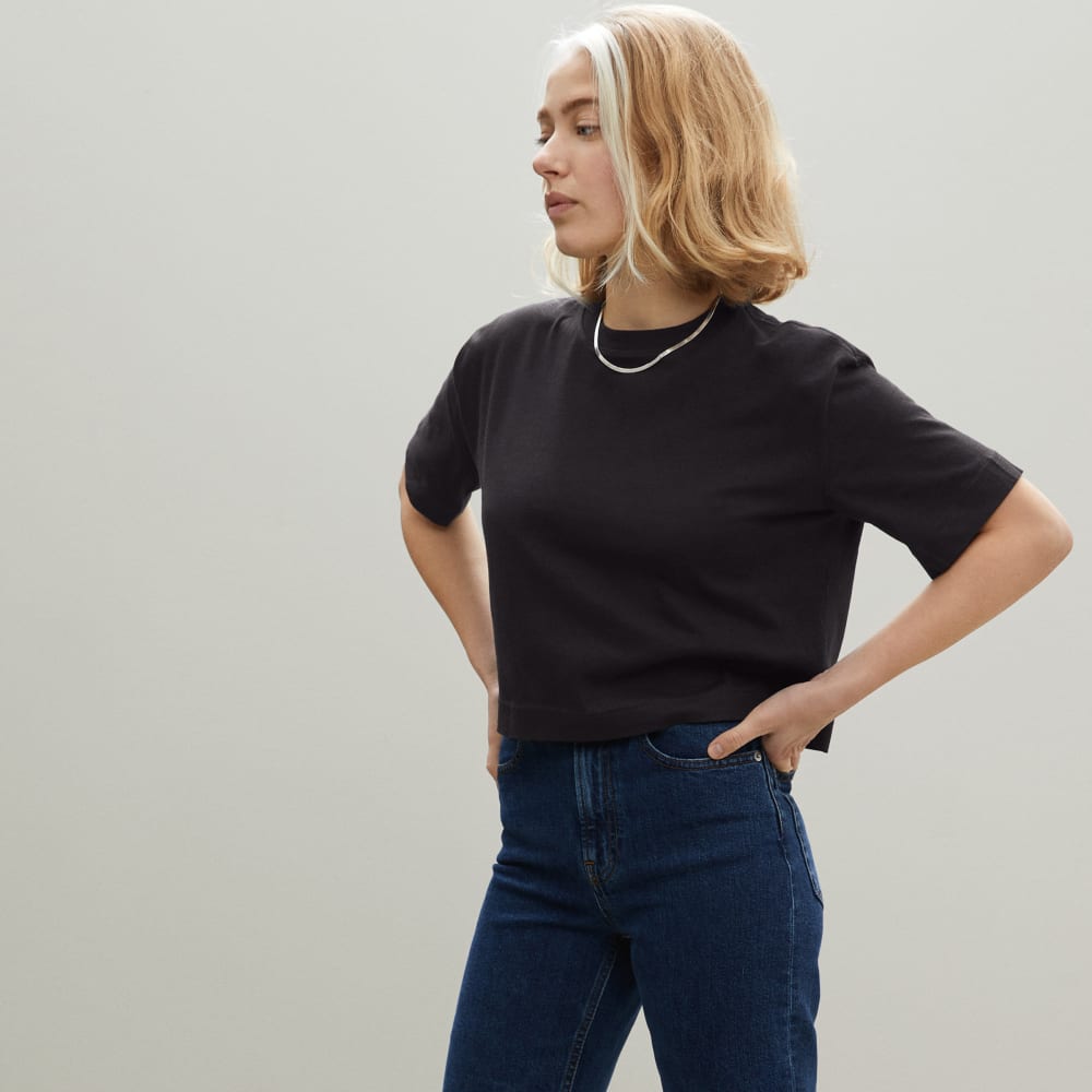The Organic Cotton Cropped Tee | Black