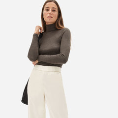 The Luxe Micro-Rib Turtleneck | Heathered Fatigue