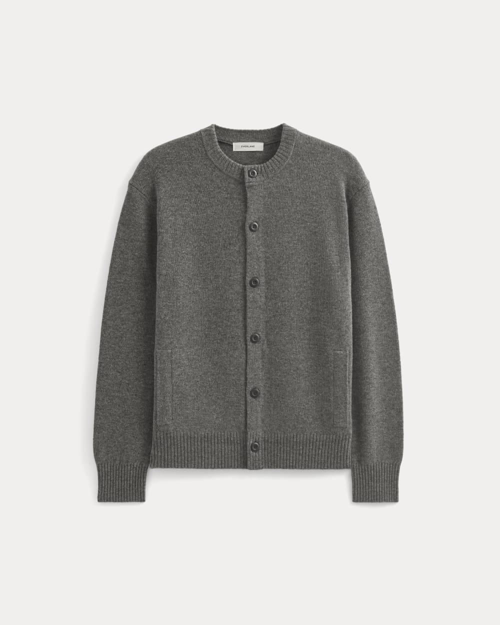 Luxe Merino Crew Cardigan | Heathered Charcoal
