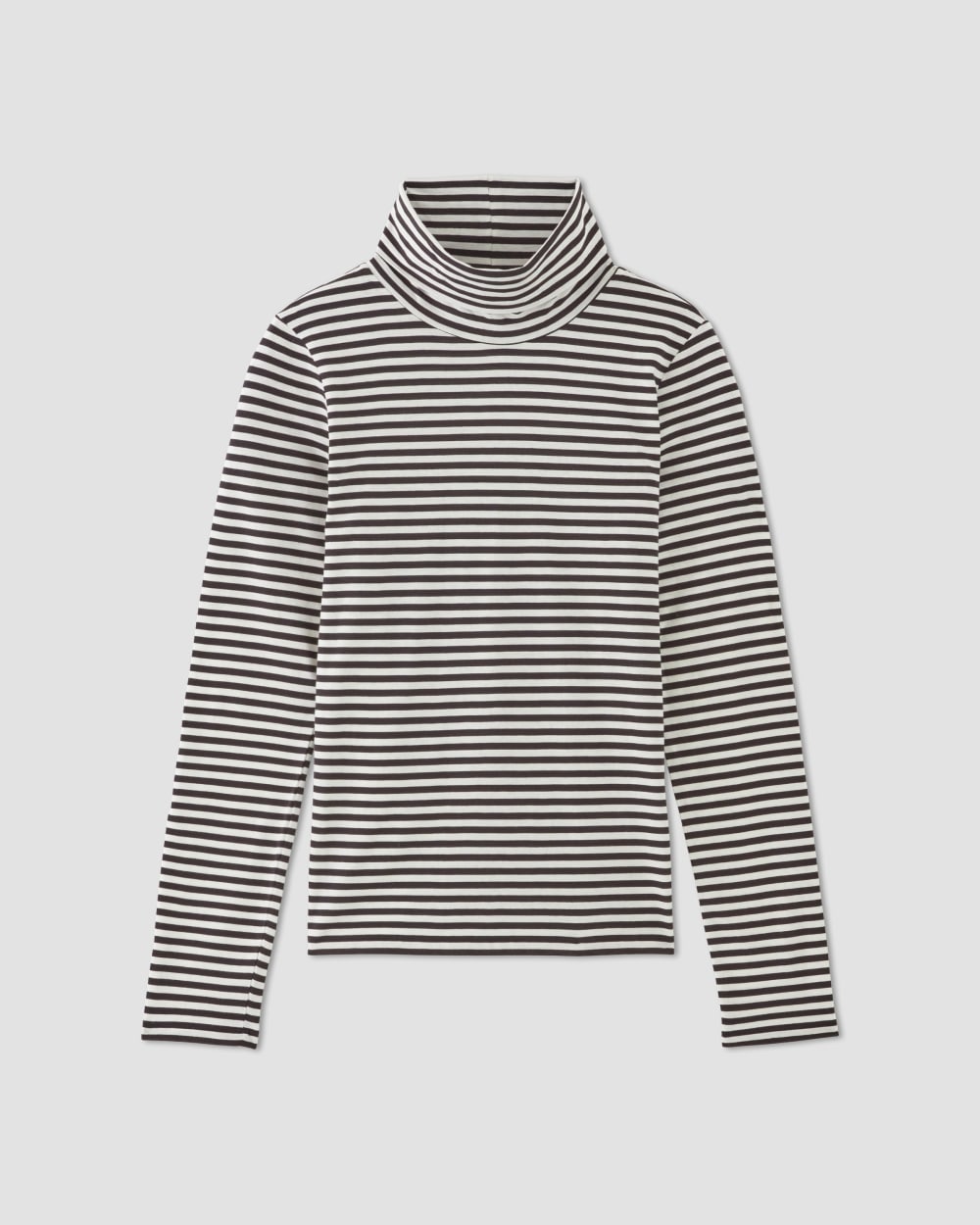 The Organic Cotton Turtleneck | Black / Bone
