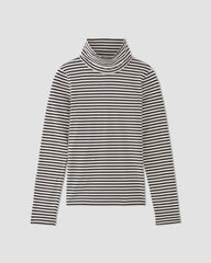 The Organic Cotton Turtleneck | Black / Bone
