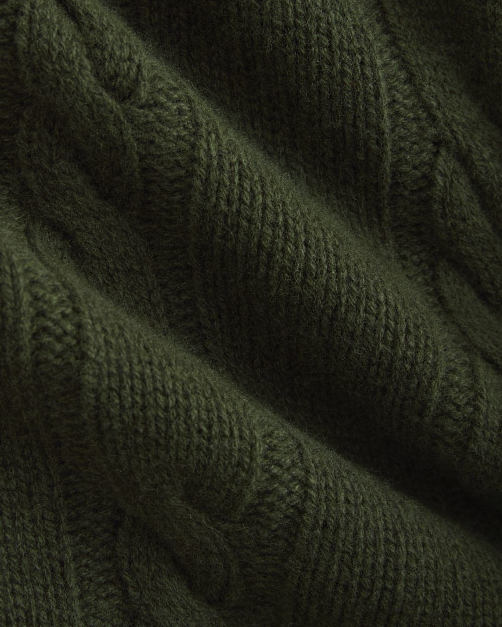 Cable Cardigan in Extrafine Luxe Merino | Dark Forest