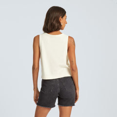 The Premium Weight Cropped Pocket Tank | Canvas