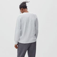 The Waffle Long-Sleeve Henley Tee | Heathered Light Grey