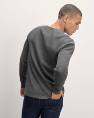 The Waffle Long-Sleeve Henley | Heathered Charcoal