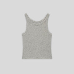 The Supima® Micro-Rib Cropped Tank | Heather Grey