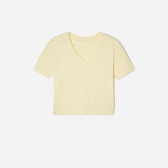 The Organic Cotton Slouchy V-Neck | Pastel Yellow
