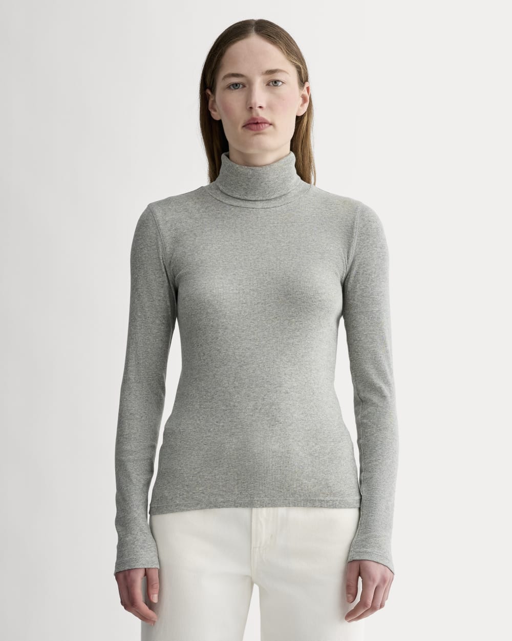 The Luxe Rib Turtleneck | Washed Heathered Grey