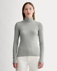 The Luxe Rib Turtleneck | Washed Heathered Grey