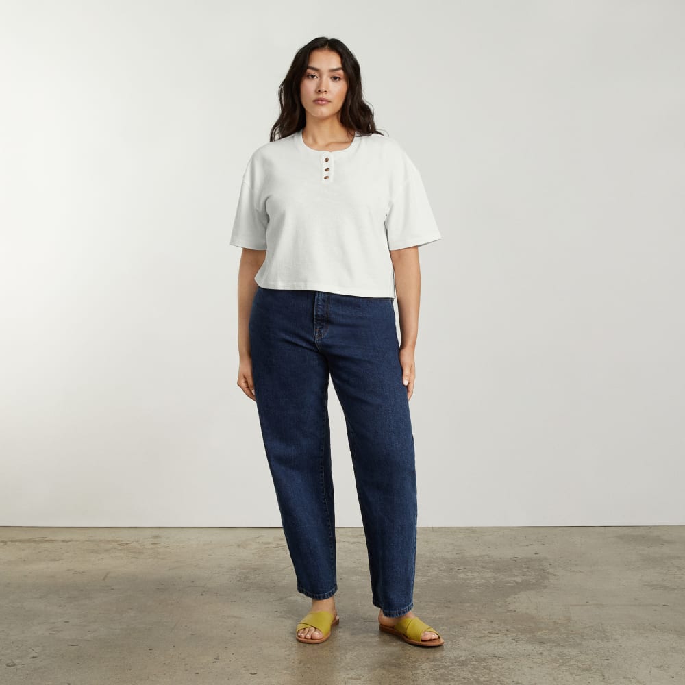 The Vintage Henley Hemp Tee | White