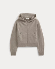 Full-Zip Hoodie in Wool Cashmere | Oatmeal