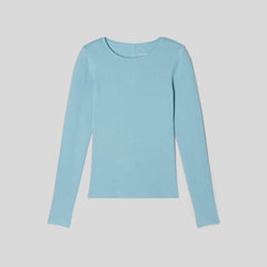 The Luxe Rib Long-Sleeve Crew | Blue Shadow