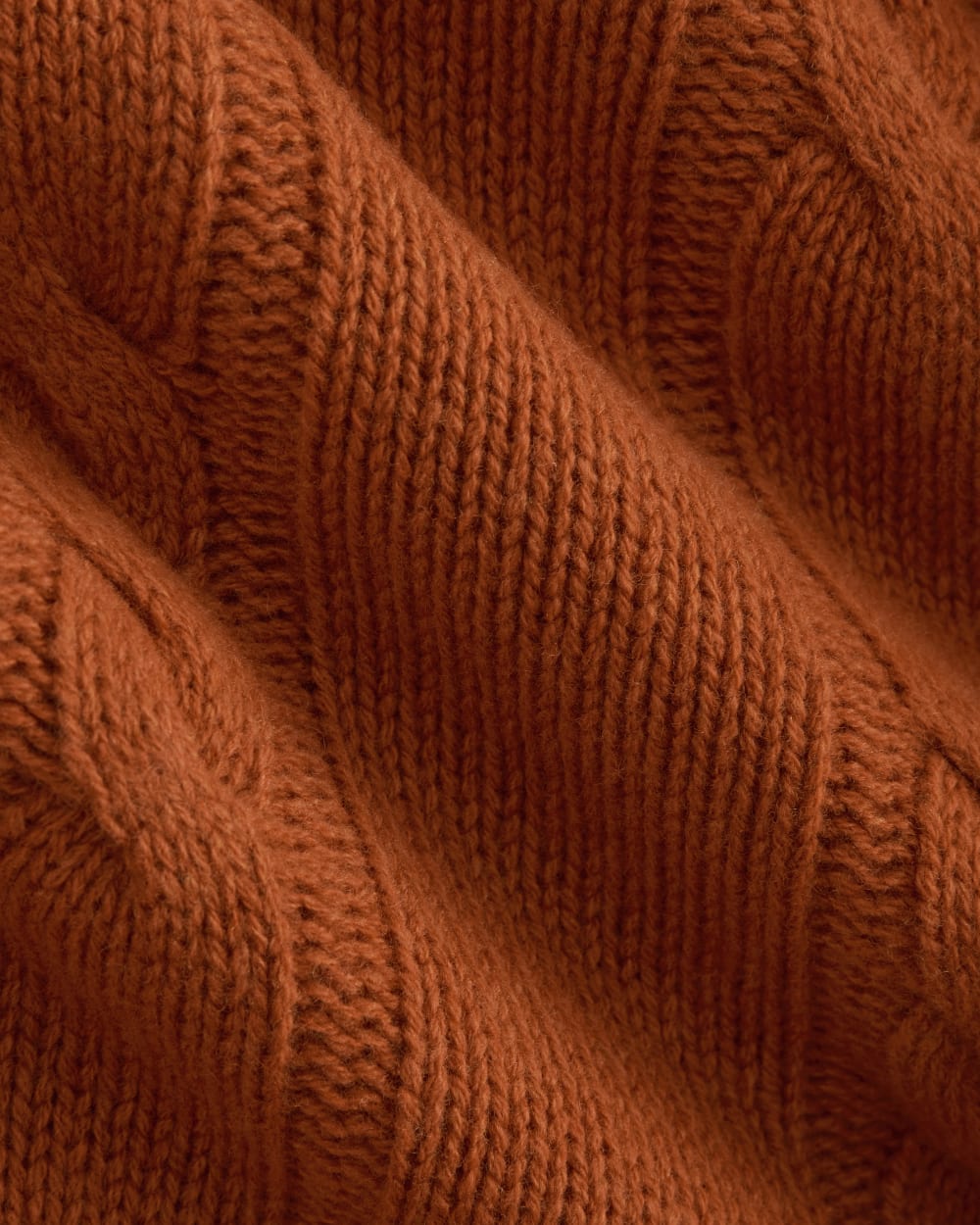 Cable Cardigan in Extrafine Luxe Merino | Rust Heather