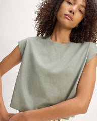 The Muscle Cropped Tee in Essential Cotton | Sage Green