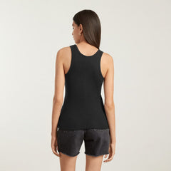 The Pima Micro-Rib U-neck Tank | Black